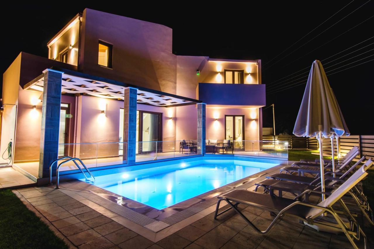 Villa Anthi, A Modern Villa With Salted Water Pool,Hot Tub & Bbq! Rethymno  ภายนอก รูปภาพ