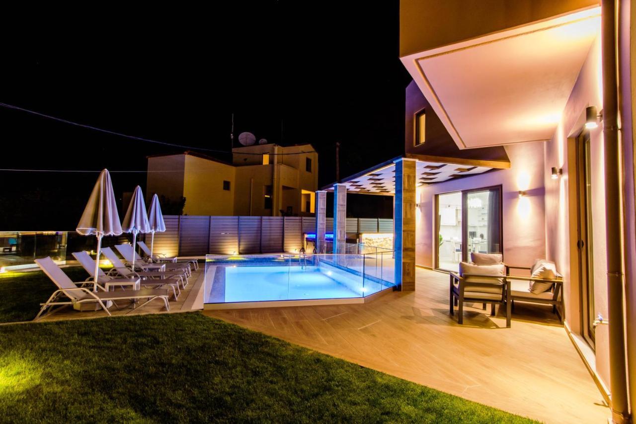 Villa Anthi, A Modern Villa With Salted Water Pool,Hot Tub & Bbq! Rethymno  ภายนอก รูปภาพ