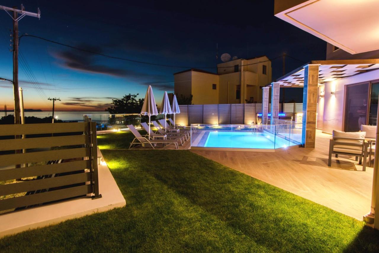 Villa Anthi, A Modern Villa With Salted Water Pool,Hot Tub & Bbq! Rethymno  ภายนอก รูปภาพ